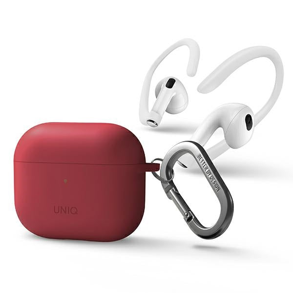 Uniq Nexo-kasse til AirPods 3 + Ørehooks Silikon - rød