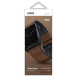 Uniq Straden Leather Hybrid Strap til Apple Watch 1/2/3/4/5/6/7/8/SE/SE2/Ultra 42/44/45/49 mm - brun