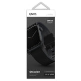Uniq Straden læder hybrid rem til Apple Watch 1/2/3/4/5/6/7/8/SE/SE2/Ultra 42/44/45/49 mm - sort