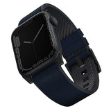 Uniq Straden Leather Hybrid Strap til Apple Watch 1/2/3/4/5/6/7/8/SE/SE2/Ultra 42/44/45/49 mm - blå