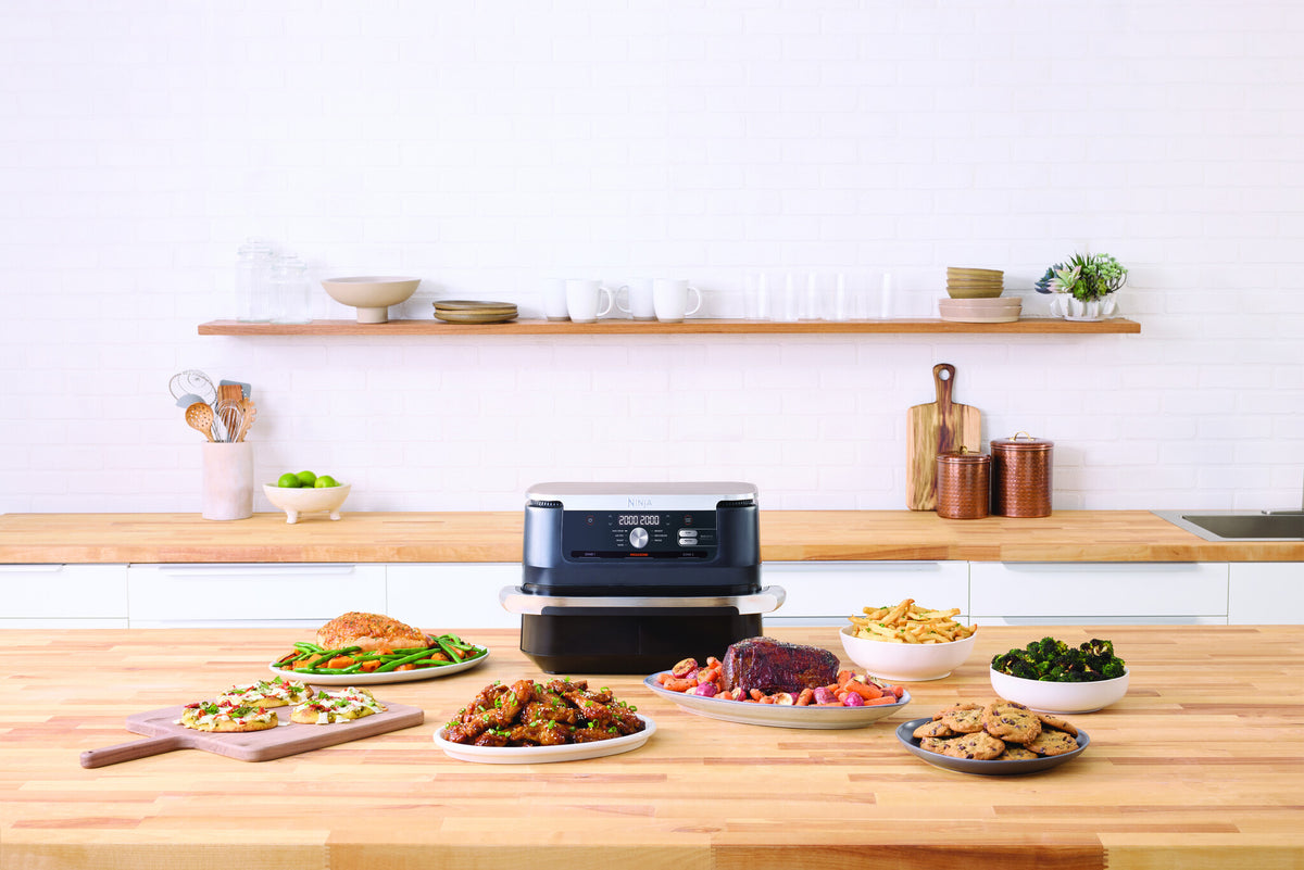 Ninja AF500EU frituregryde Dobbelt 10,4 L Enkeltstående 2470 W Varmluftsteger Sort, Rustfrit stål