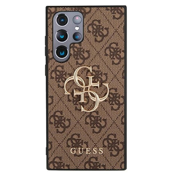 Guess 4G Big Metal Logo Case for Samsung Galaxy S22 Ultra - Brown