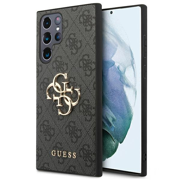 Guess GUHCS22L4GMGGR S908 S22 Ultra szary/grå hardcase 4G Big Metal Logo