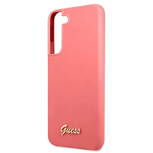 Guess GUHCS22MLSLMGFU S22+ S906 fuchsia/fuchsia hardcase Silicone Script Metal Logo