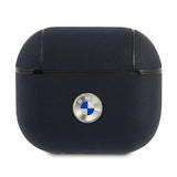 BMW BMA3SSLNA AirPods 3 cover granatowy/navy Geniune læder sølv logo
