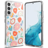 Ringke Fusion Design Armored Case Cover med Gel Frame til Samsung Galaxy S22 + (S22 Plus) gennemsigtig (Floral) (F593R31)