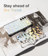 Ringke Fusion Design Armored Case Cover med Gel Frame til Samsung Galaxy S22 + (S22 Plus) gennemsigtig (Floral) (F593R31)