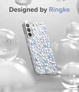 Ringke Fusion Design Armored Case Cover med Gel Frame til Samsung Galaxy S22 + (S22 Plus) gennemsigtig (Floral) (F593R31)
