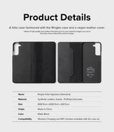 Ringke Folio Signature Flip Leather Case til Samsung Galaxy S22 + (S22 Plus) sort (FSS118R262)