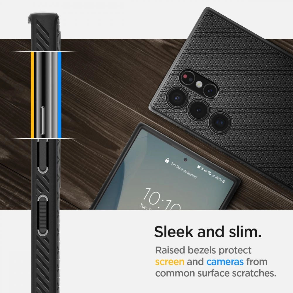 Spigen Liquid Air Case til Samsung Galaxy S22 Ultra - Matte sort
