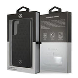 Mercedes Leather Stars Pattern Case for Samsung Galaxy S22+ - Black