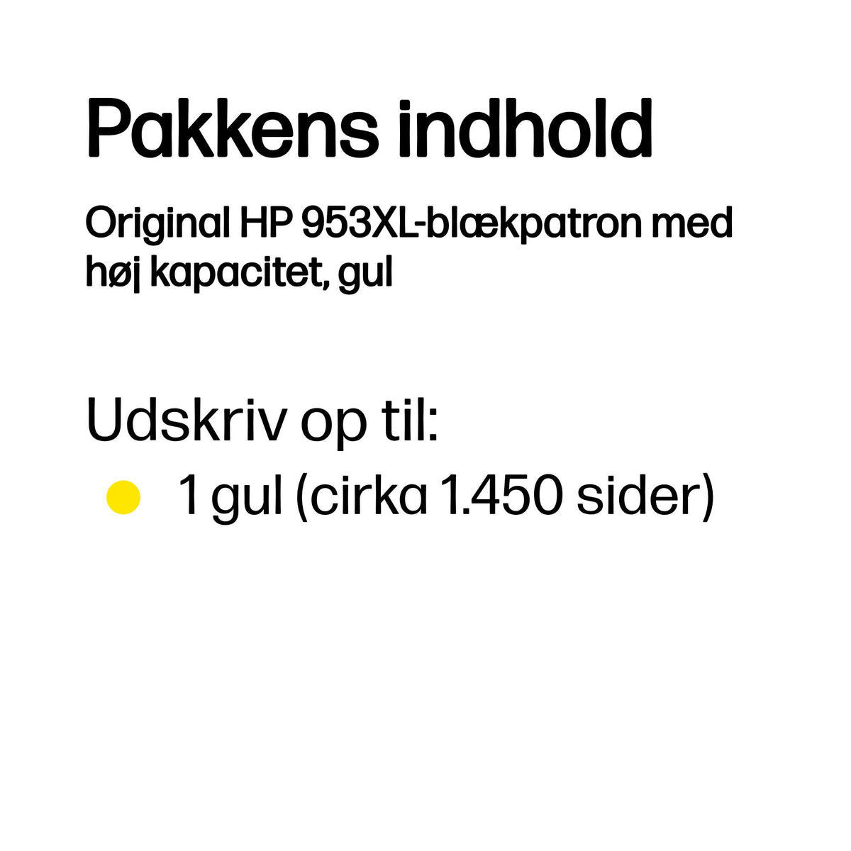 HP 953XL Gul 1450 sider Blæk F6U18AE