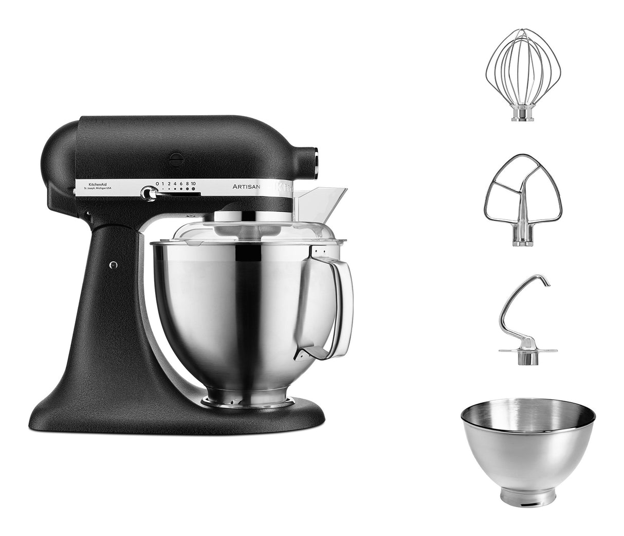 KitchenAid Artisan Premium 5KSM185PSEBK Køkkenmaskine 4.8liter Sort støbejern