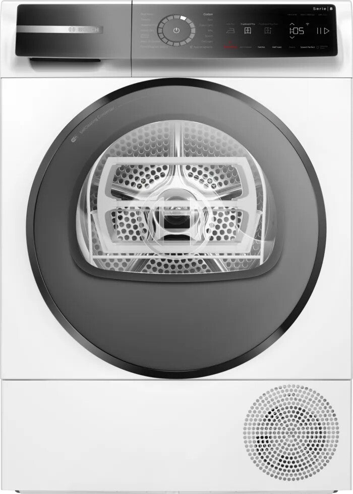 Bosch Serie 8 WQB246DLSN tørretumbler Fritstående Front-læsning 9 kg Hvid