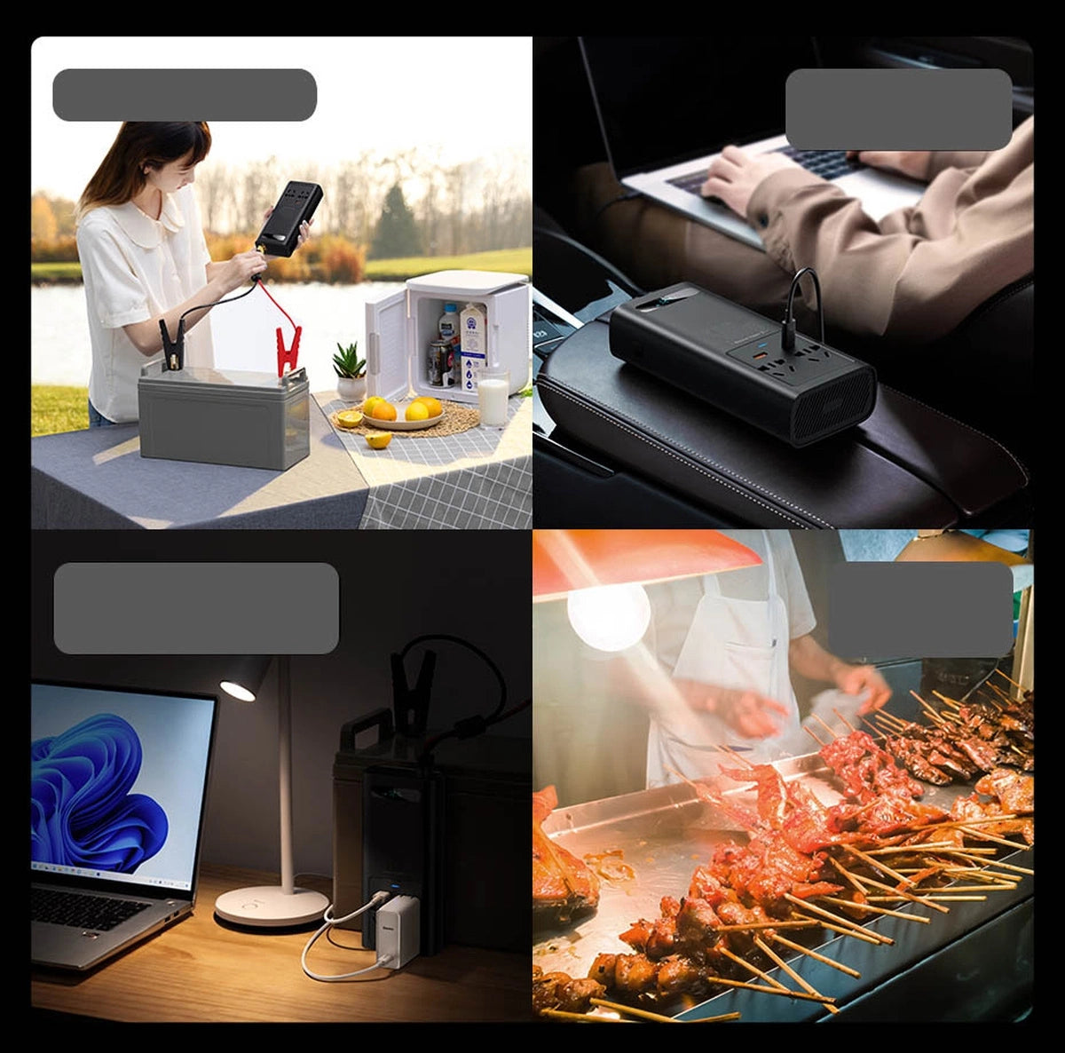 Baseus bilstrømsomformer 150W 12V / 500W 220V (EU- og KN-stik) sort (CGNB000101)