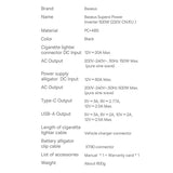 Baseus bilstrømsomformer 150W 12V / 500W 220V (EU- og KN-stik) sort (CGNB000101)