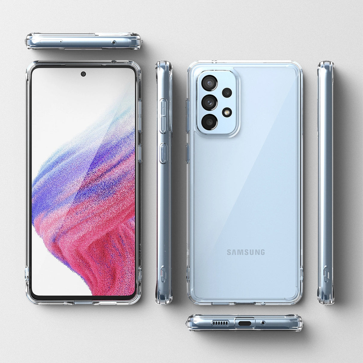 Ringke Fusion tpu-kasse med ramme til Samsung galaxy a73 gennemsigtig
