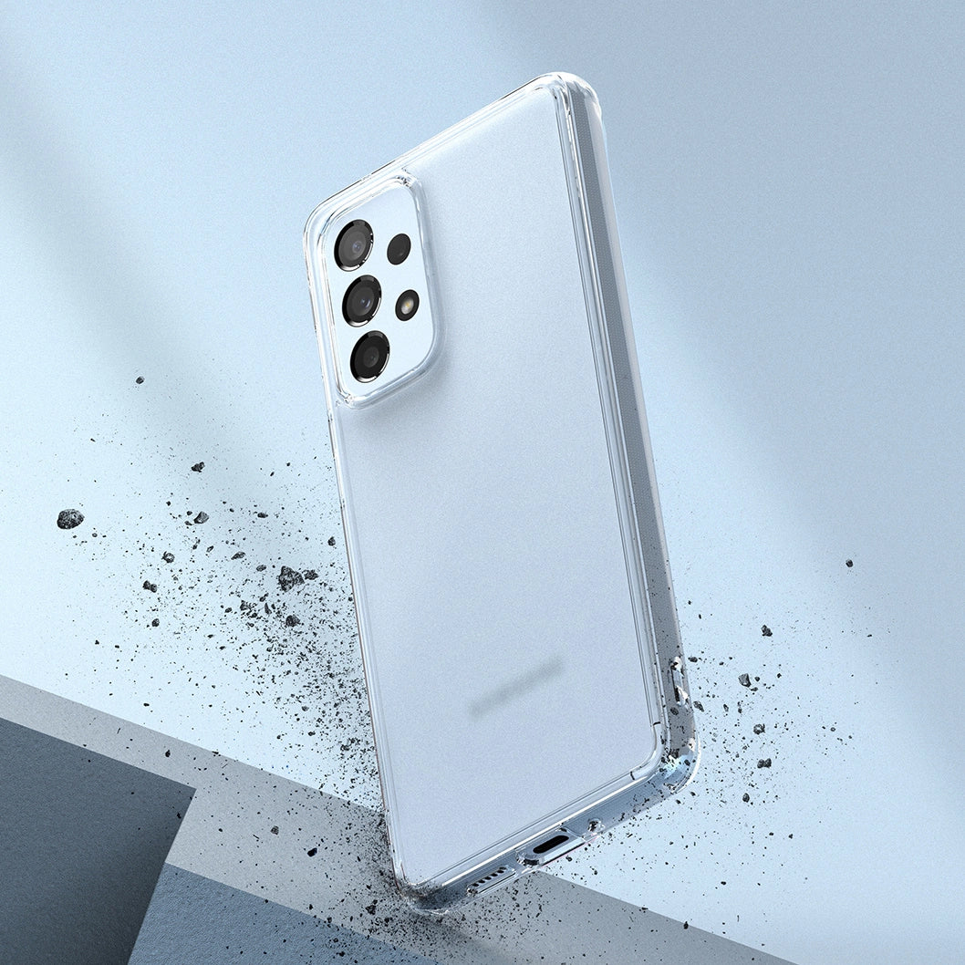 Ringke Fusion Matte tpu-kasse med en gennemskinnelig Samsung Galaxy A73 gelramme