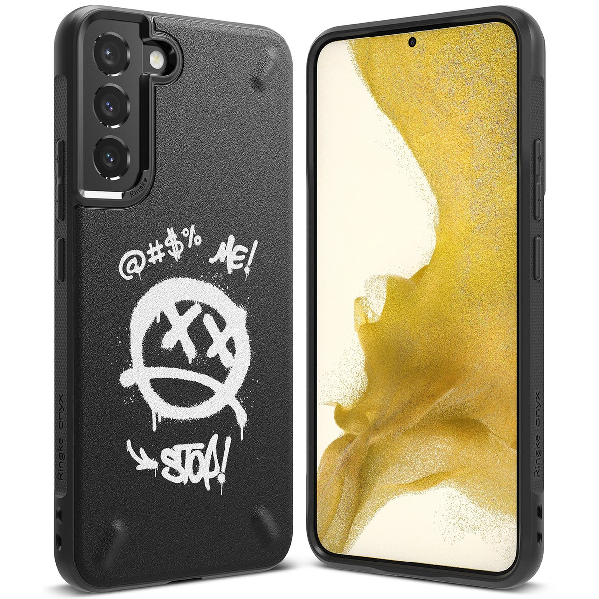Ringke Onyx Design holdbart TPU Cover til Samsung Galaxy S22 + (S22 Plus) sort (Graffiti) ()
