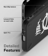 Ringke Onyx Design holdbart TPU Cover til Samsung Galaxy S22 + (S22 Plus) sort (Graffiti) ()