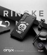 Ringke Onyx Design holdbart TPU Cover til Samsung Galaxy S22 + (S22 Plus) sort (Graffiti) ()