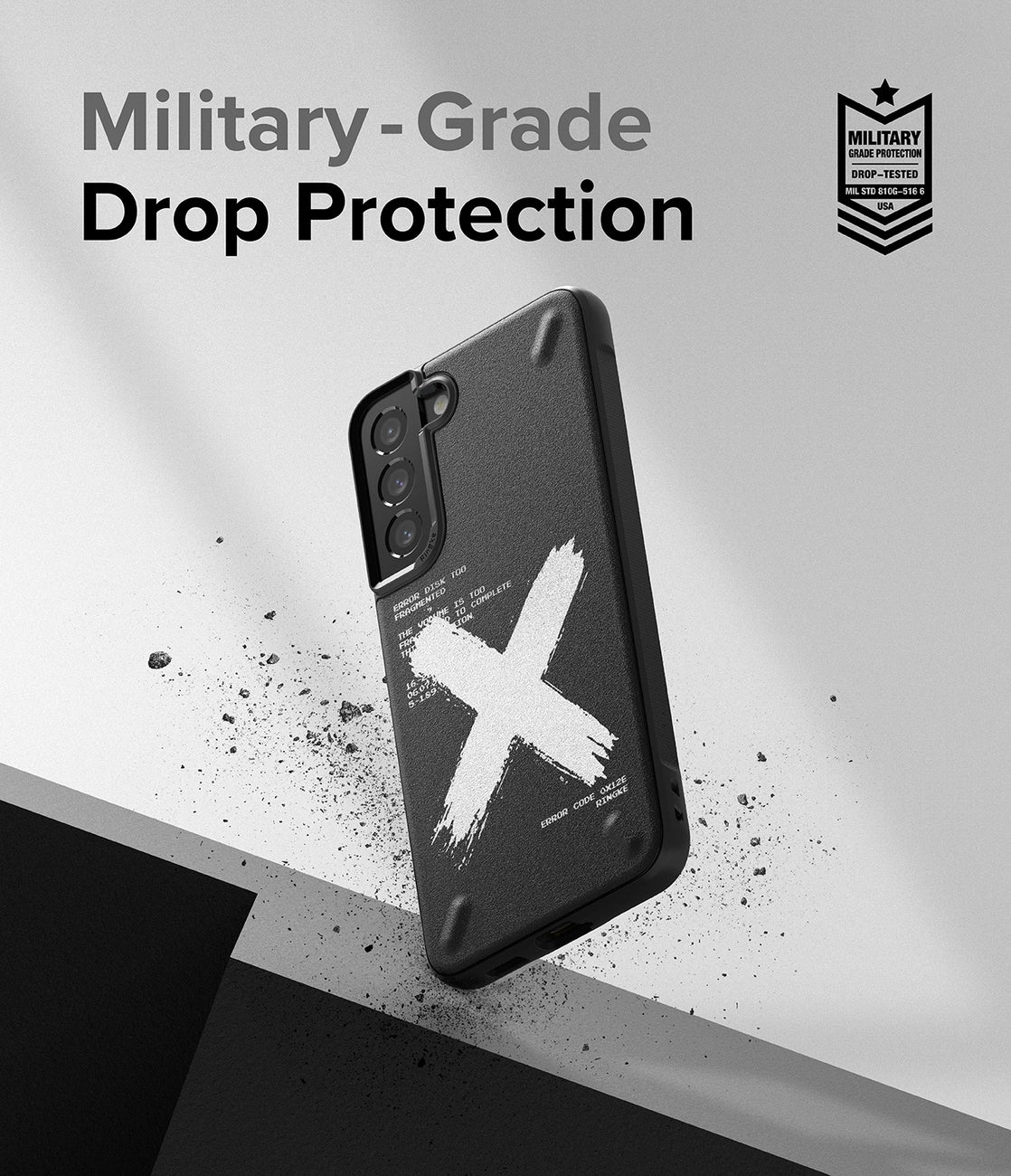 Ringke Onyx Design holdbart TPU Cover til Samsung Galaxy S22 + (S22 Plus) sort (Graffiti) ()