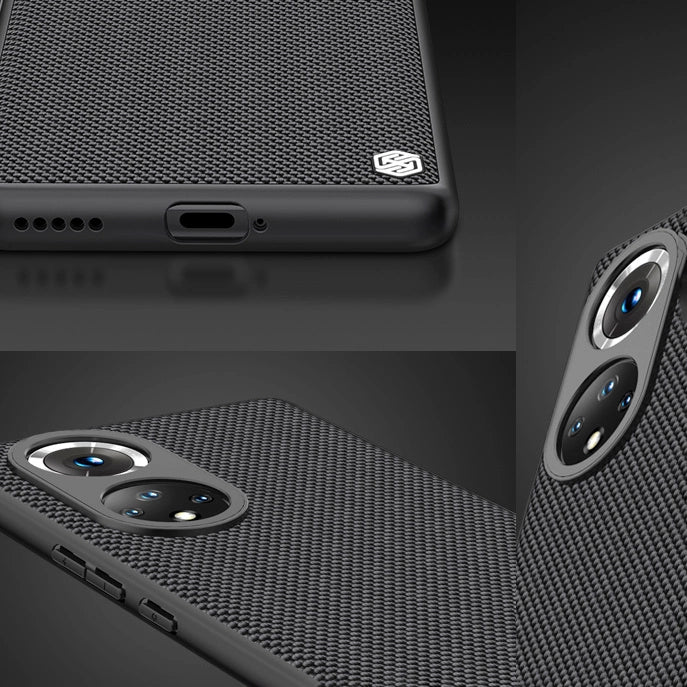 Nillkin Textured Case holdbar forstærket etui med gel ramme og nylon bagsiden til Honor 50 Pro sort