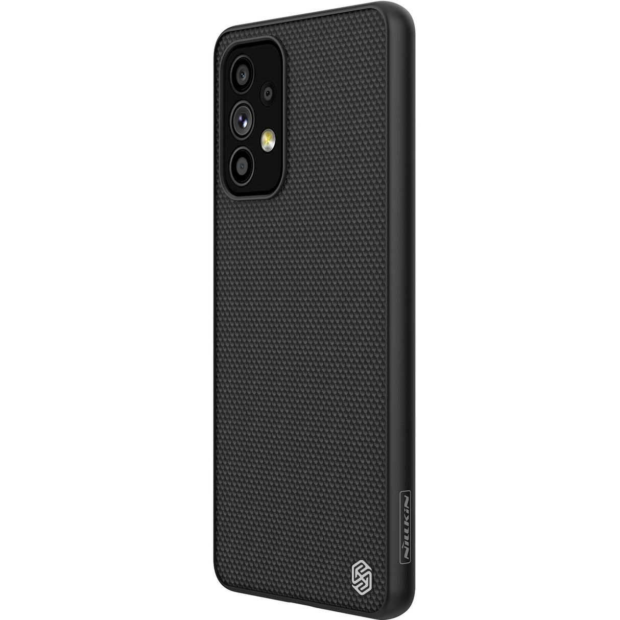 Nillkin Textured Case holdbar forstærket etui med gel ramme og nylon tilbage til Samsung Galaxy A73 sort