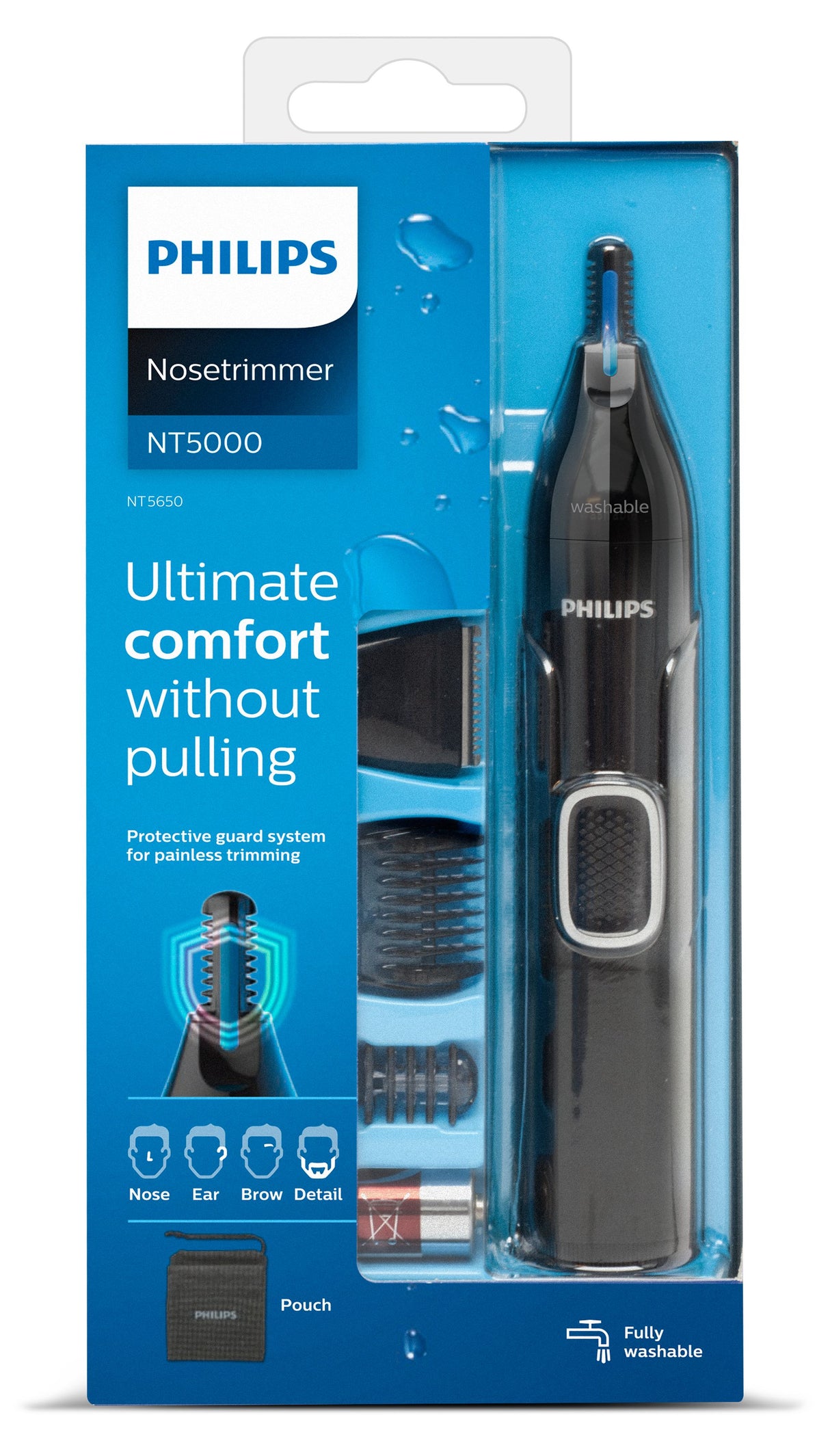 Philips 5000 series Nose trimmer series 5000 NT5650/16 Detaljetrimmer til øjenbryn, næse- og ørehår