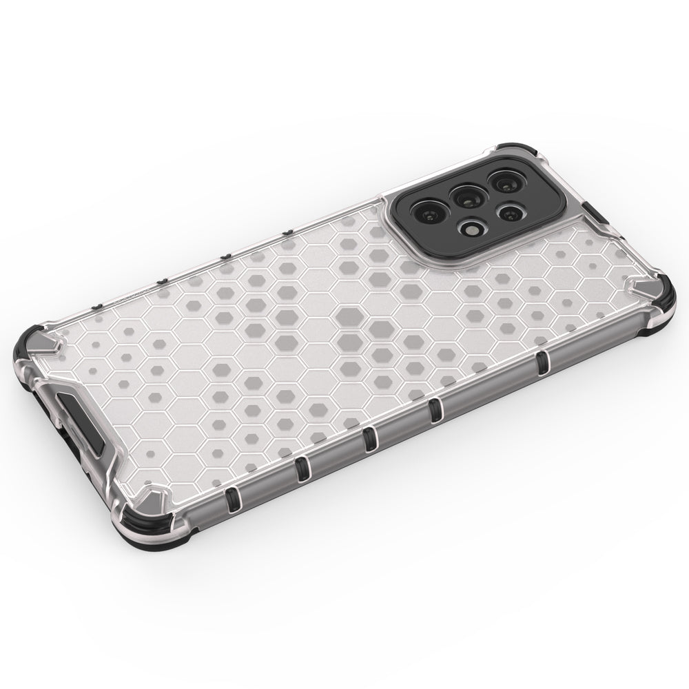 Honeycomb case pansret cover med en gel ramme til Samsung Galaxy A73 sort
