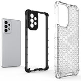 Honeycomb case armored cover with a gel frame for Samsung Galaxy A73 black