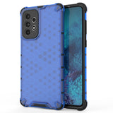 Honeycomb case pansret cover med en gel ramme til Samsung Galaxy A73 blå