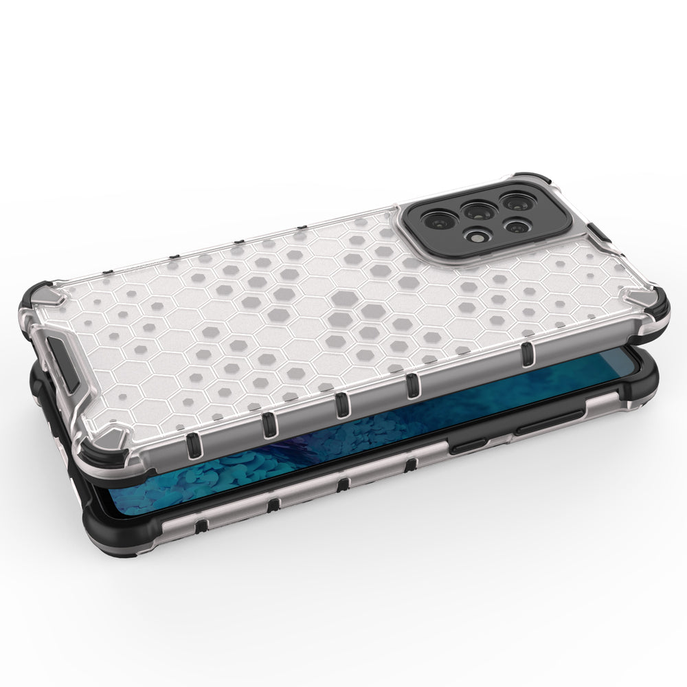 Honeycomb case pansret cover med en gel ramme til Samsung Galaxy A73 blå