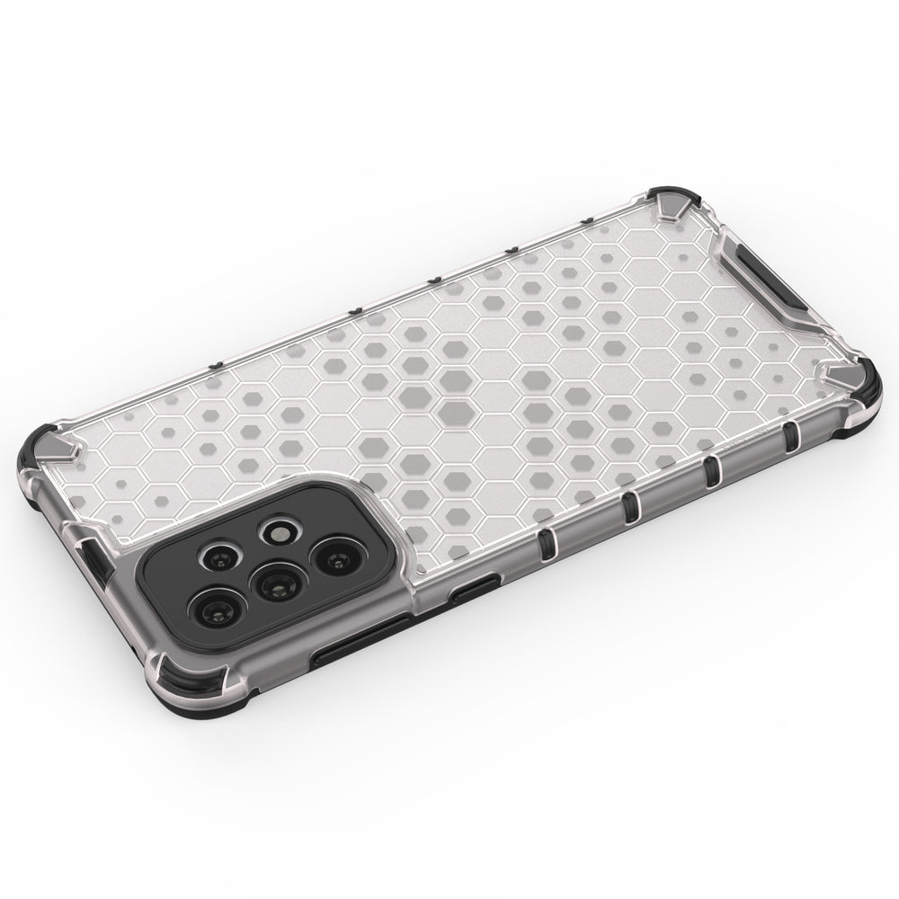 Honeycomb case pansret cover med en gel ramme til Samsung Galaxy A73 gennemsigtig