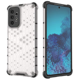 Honeycomb case pansret cover med en gel ramme til Samsung Galaxy A73 gennemsigtig
