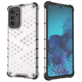 Honeycomb case armored cover with a gel frame for Samsung Galaxy A73 transparent