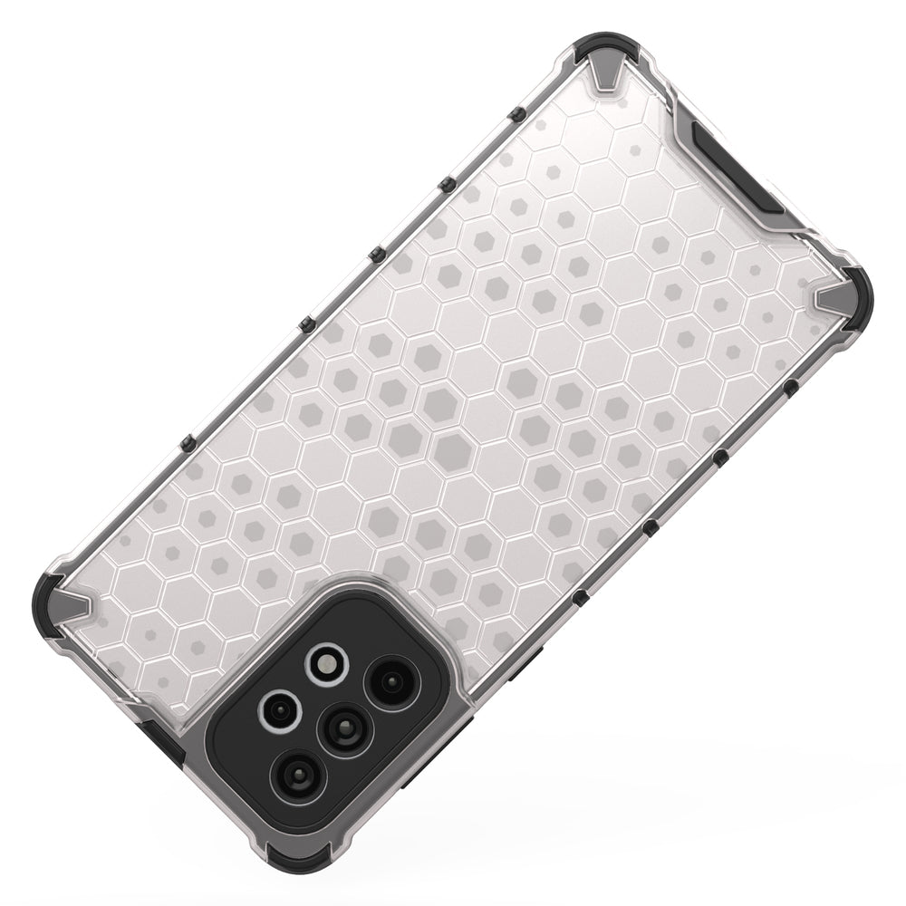 Honeycomb case pansret cover med en gel ramme til Samsung Galaxy A73 gennemsigtig