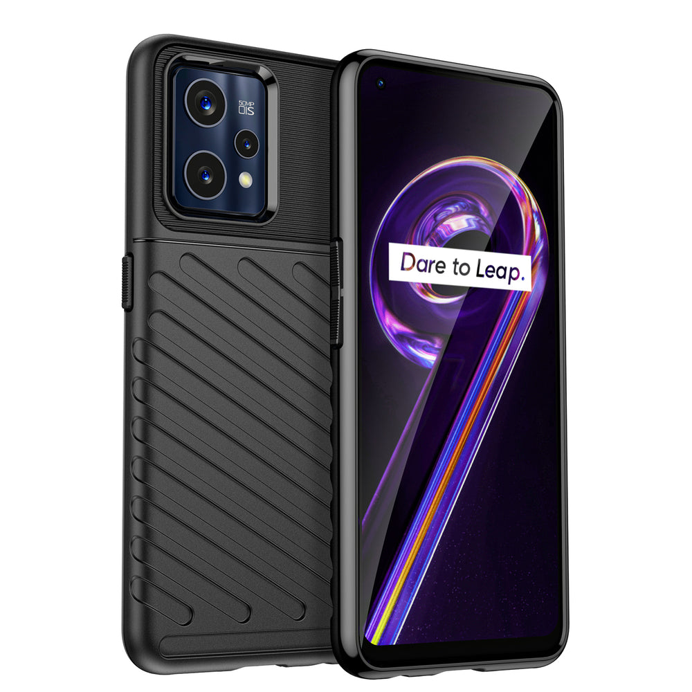 Thunder Case Fleksibel pansret cover til Realme 9 Pro + (9 Pro Plus) sort