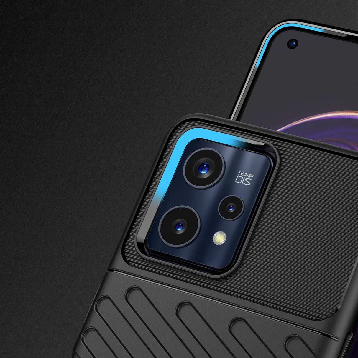Thunder Case Fleksibel pansret dækning til Realme 9 Pro + (9 Pro Plus) sort