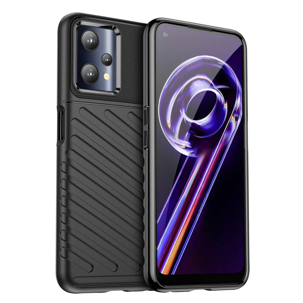 Thunder Case fleksibelt pansret cover Realme 9 Pro sort