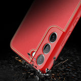 Dux Ducis Yolo elegant cover made of ecological leather for Samsung Galaxy S22 + (S22 Plus) red
