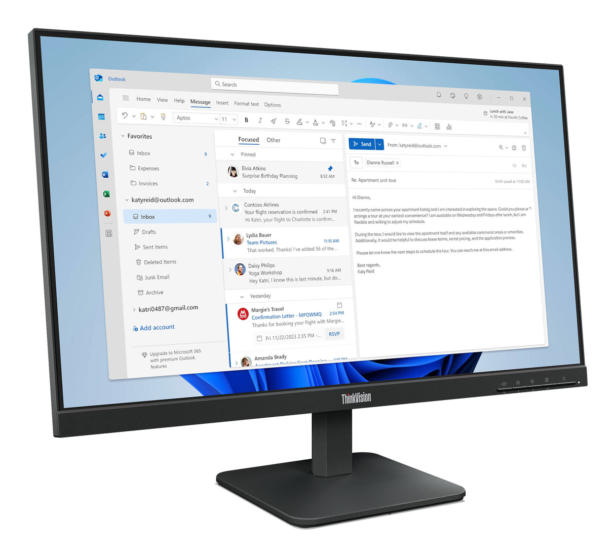 Lenovo ThinkVision S24-4e computerskærm 60,5 cm (23.8") 1920 x 1080 pixel Fuld HD LED Sort