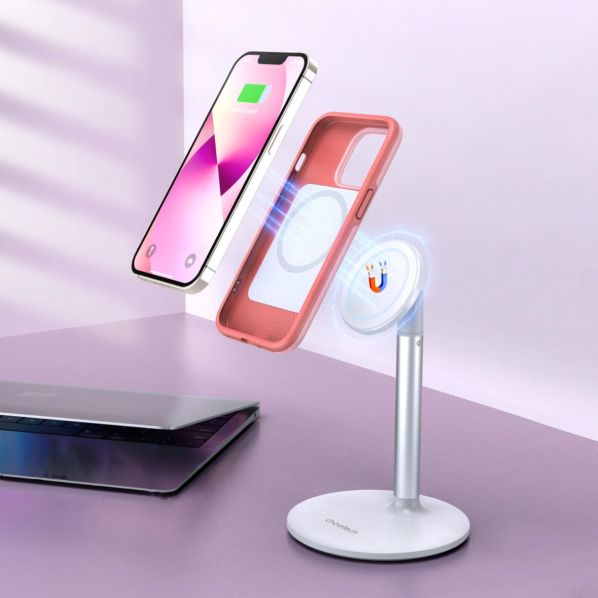 Choetech MFM Anti-drop case Made For MagSafe til iPhone 13 Pro Max pink (PC0114-MFM-PK)