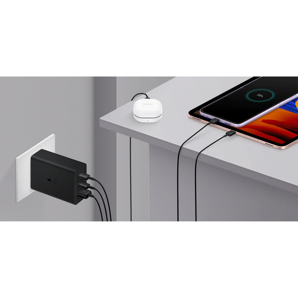 Samsung charger 2x USB Type C / USB PPS, Power Delivery PD 65W, QC 3.0, AFC, FCP black (EP-T6530NBEGEU)
