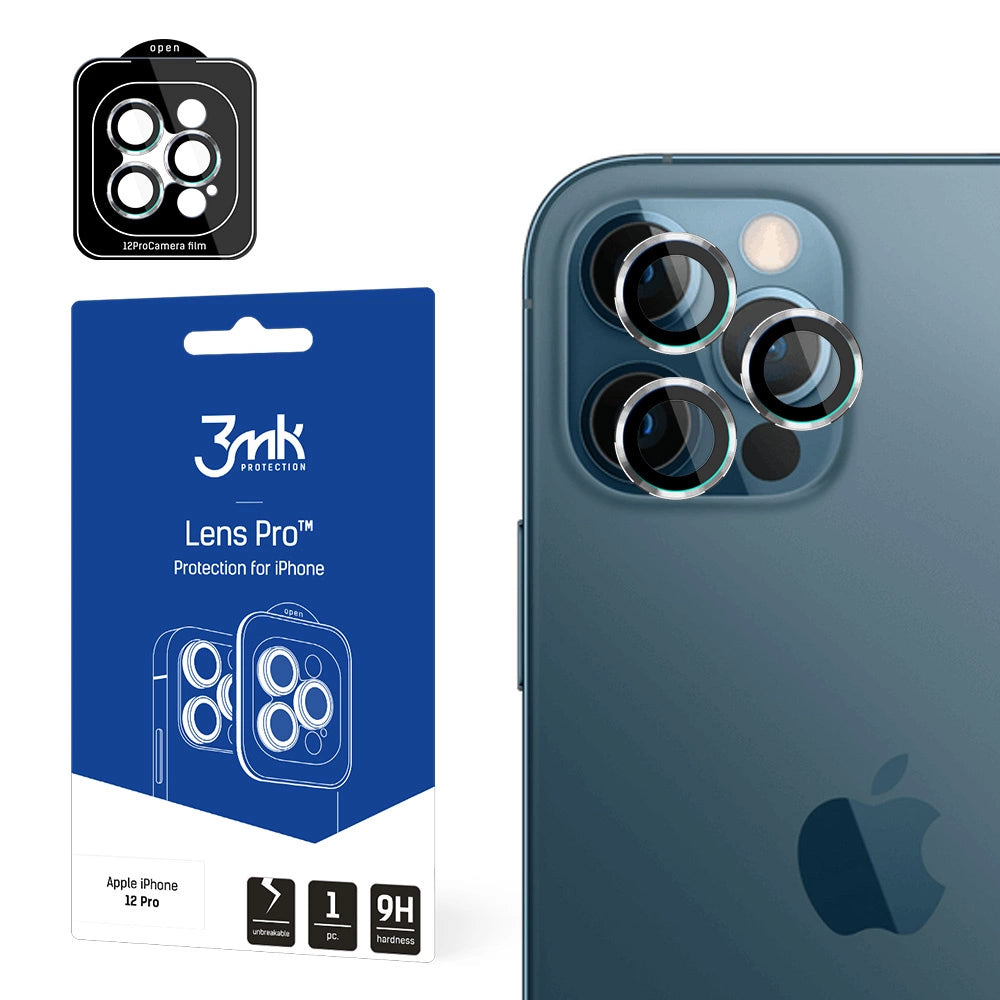 3MK Lens Protection Pro iPhone 12 Pro Kamera objektivbeskyttelse med monteringsramme 1 pc.
