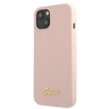 Guess GUHMP13MLSLMGLP iPhone 13 6.1" light pink/light pink hardcase Silicone Script Gold Logo Magsafe