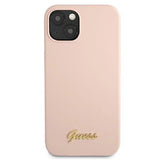 Guess GUHMP13MLSLMGLP iPhone 13 6.1" light pink/light pink hardcase Silicone Script Gold Logo Magsafe