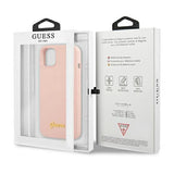 Guess GUHMP13MLSLMGLP iPhone 13 6.1" light pink/light pink hardcase Silicone Script Gold Logo Magsafe