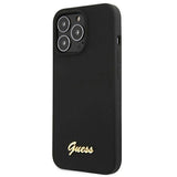 Guess GUHMP13XLSLMGBK iPhone 13 Pro Max 6.7" black/black hardcase Silicone Script Gold Logo MagSafe