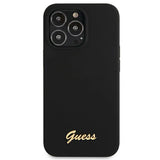 Guess GUHMP13XLSLMGBK iPhone 13 Pro Max 6.7" black/black hardcase Silicone Script Gold Logo MagSafe